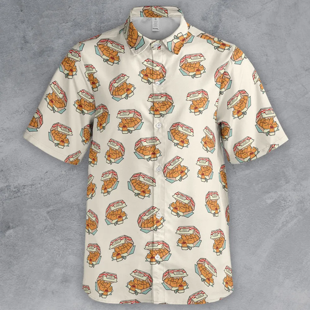 Kitten Nuggets Pattern Button Down Shirt - 2