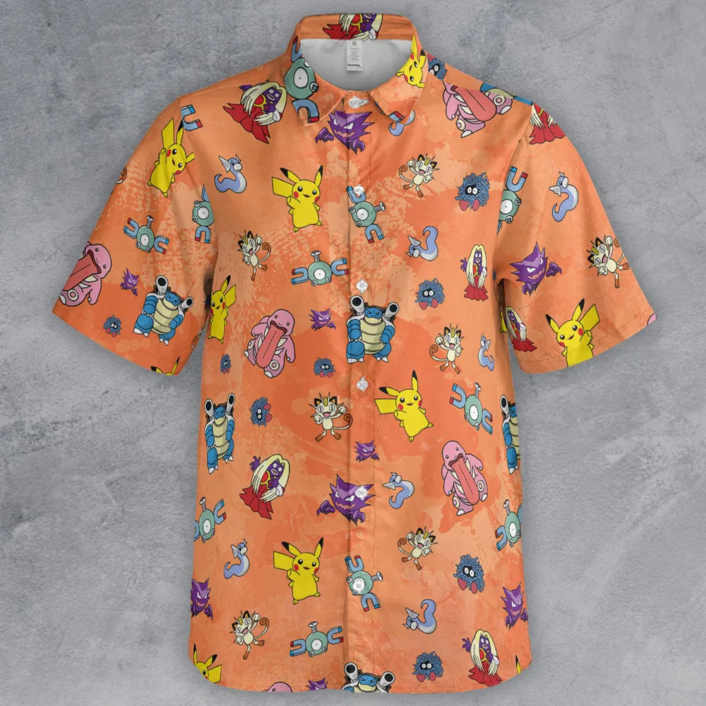 Pokemon Character Scatter Button Down Shirt - 2