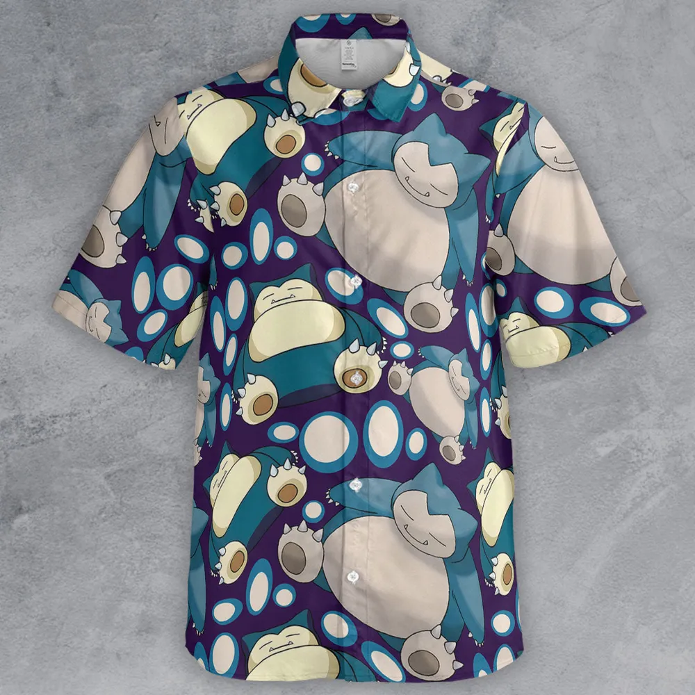 Snorlax Pokemon Button Down Shirt - 2