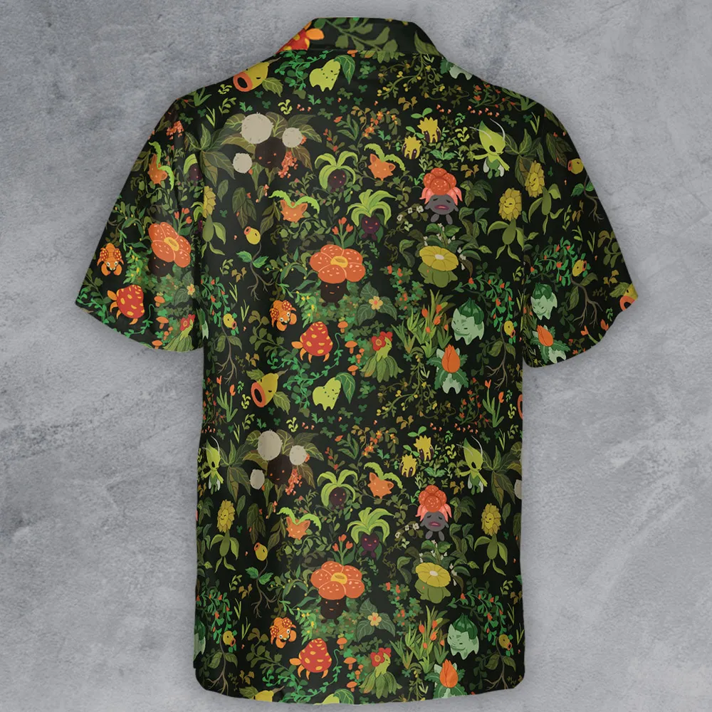 Grass Pokemon Patterns Button Down Shirt - 3