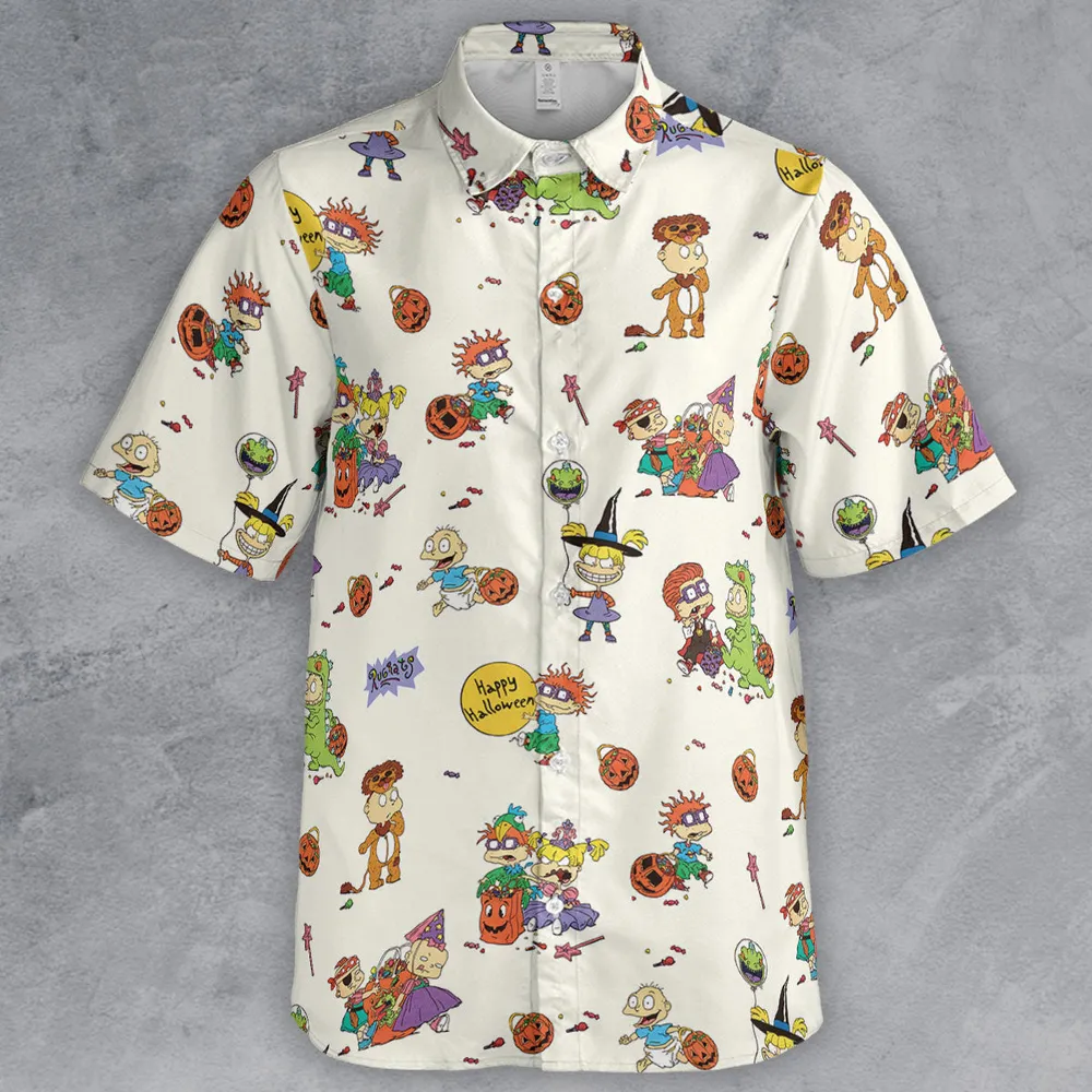 Rugrats Happy Halloween Pattern Button Down Shirt - 2