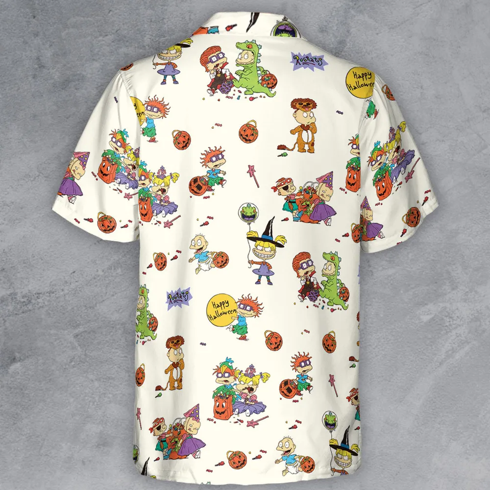 Rugrats Happy Halloween Pattern Button Down Shirt - 3