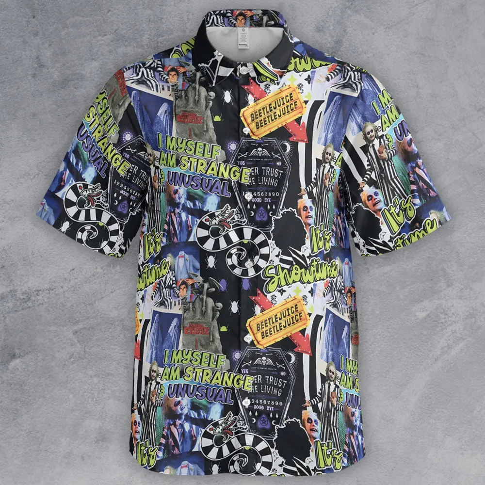 I Myself Am Strange Unusual Beetlejuice Button Down Shirt - 2
