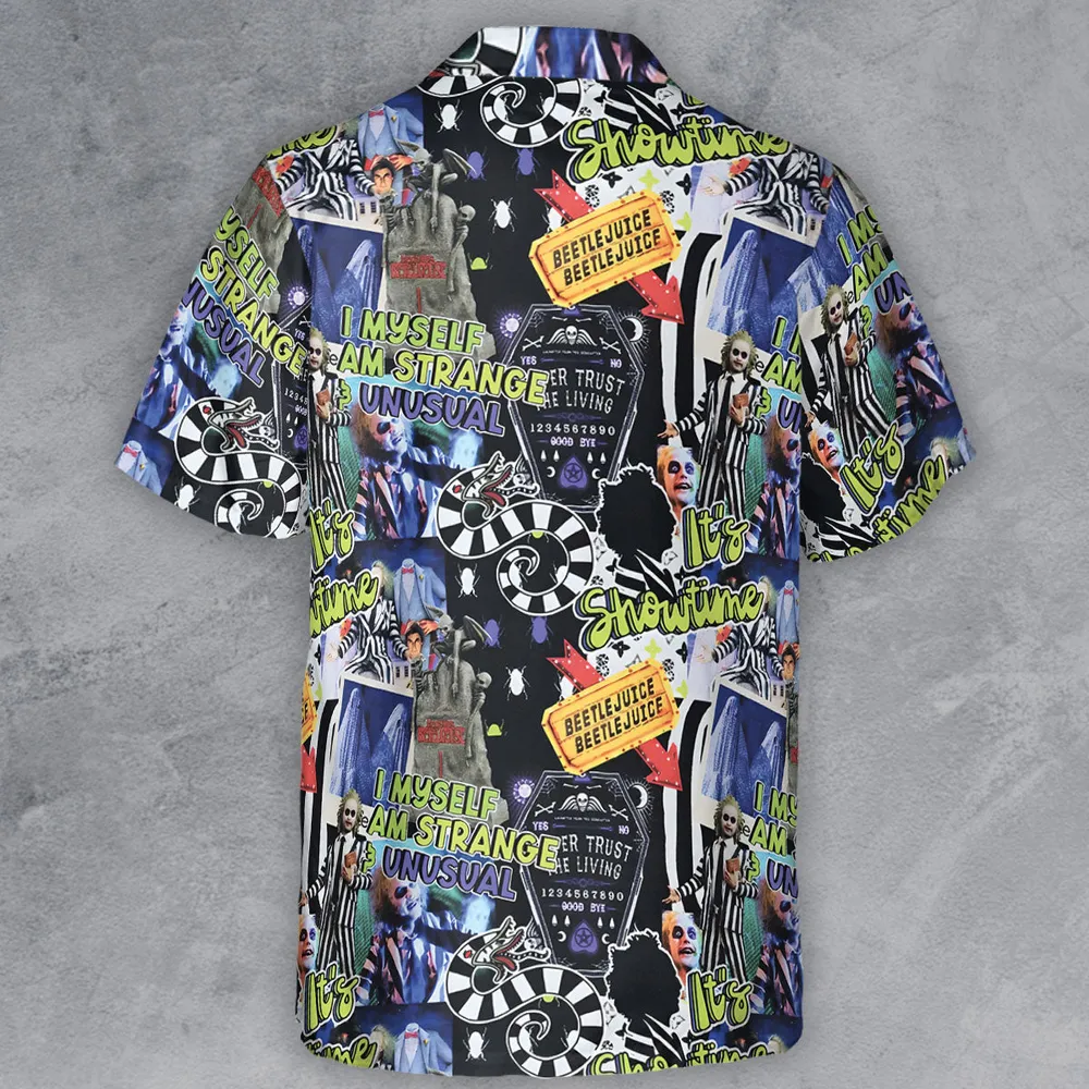 I Myself Am Strange Unusual Beetlejuice Button Down Shirt - 3