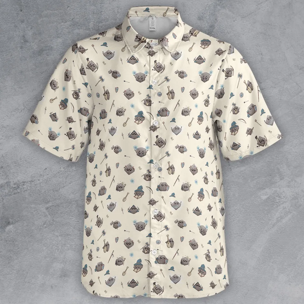 Kawaii Dices DnD Pattern Button Down Shirt - 2