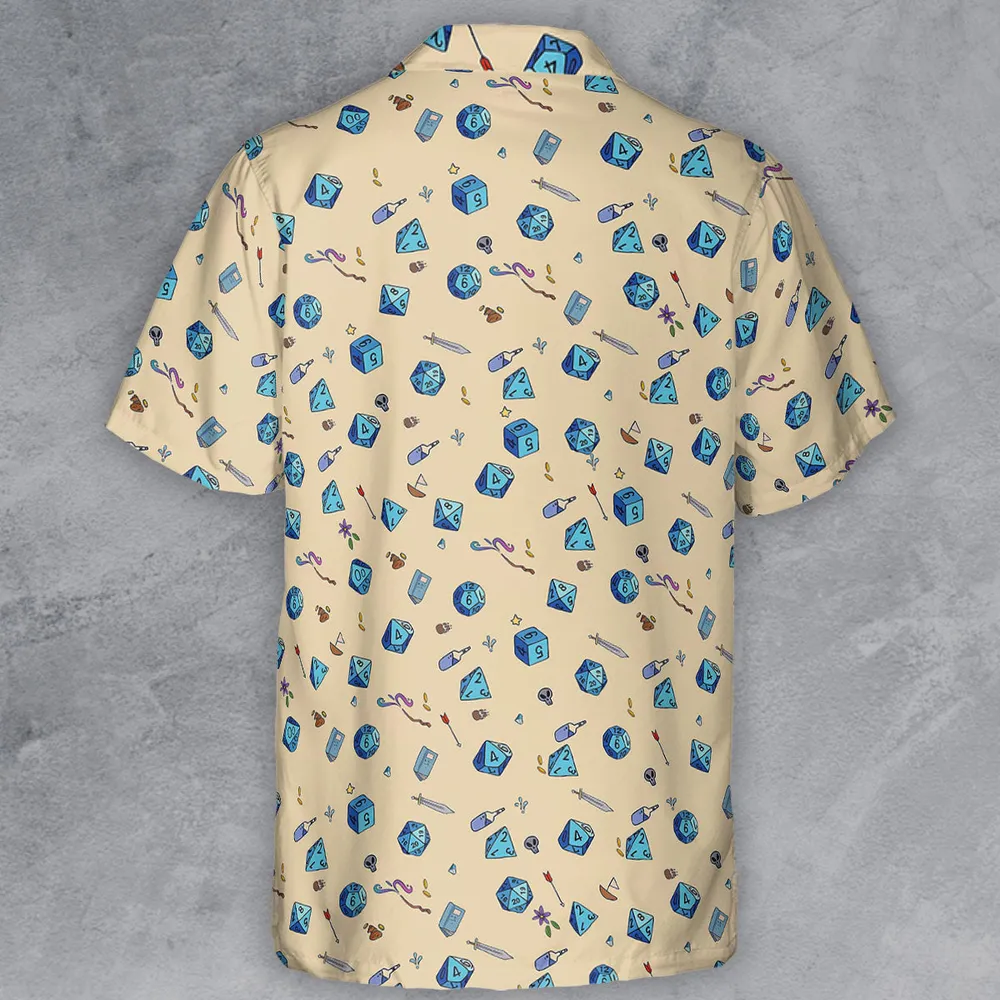 RPG DND Dices Pattern Button Down Shirt - 3
