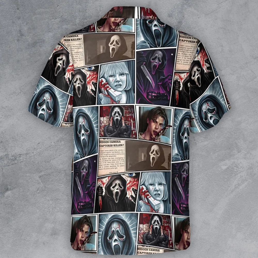 Scream Ghostface Horror Movie Halloween Button Down Shirt - 3