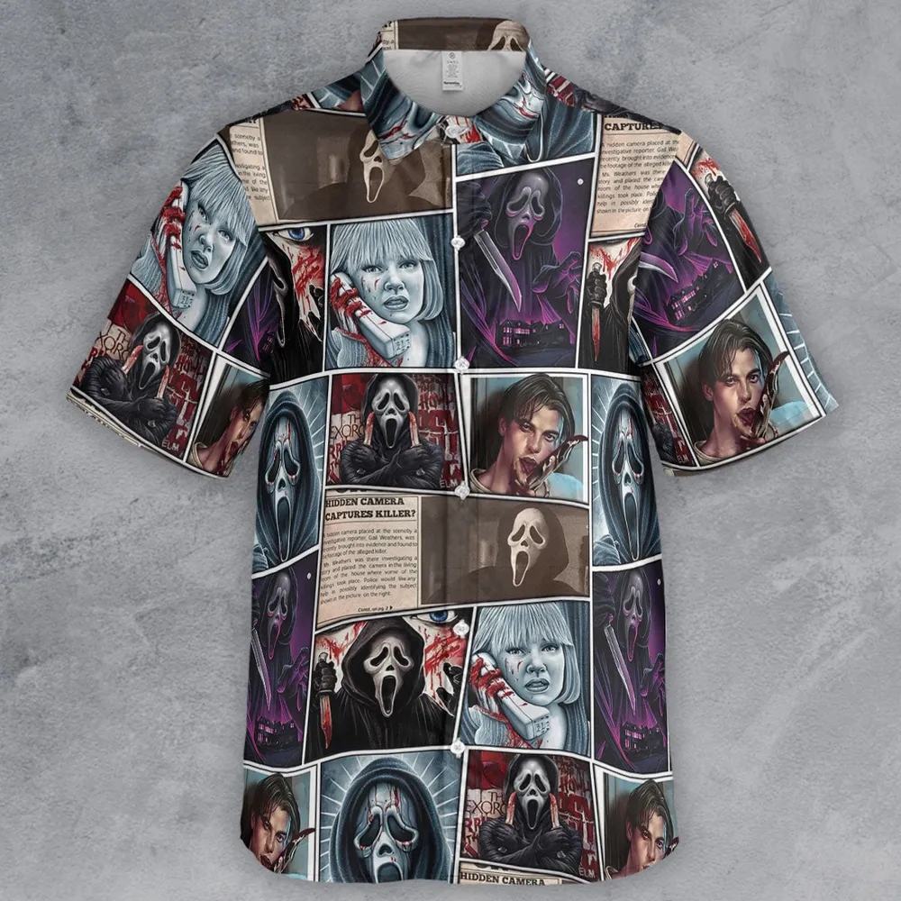 Scream Ghostface Horror Movie Halloween Button Down Shirt - 2