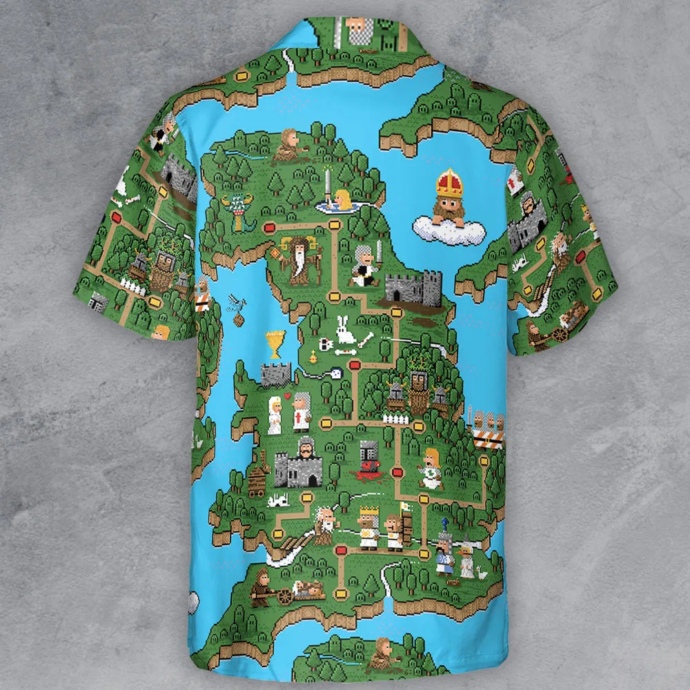 Pixel Art Python Monty Python Button Down Shirt - 3