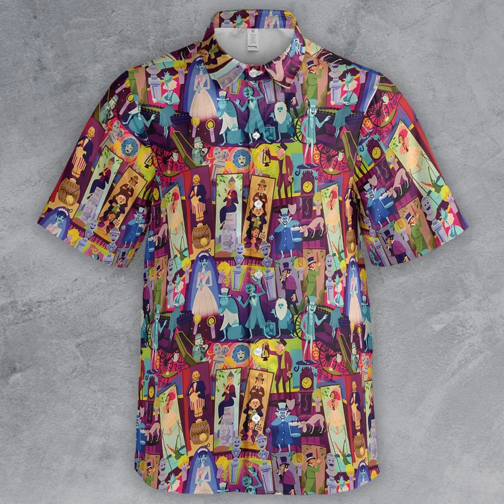 Retro Mansion Collage Button Down Shirt - 2
