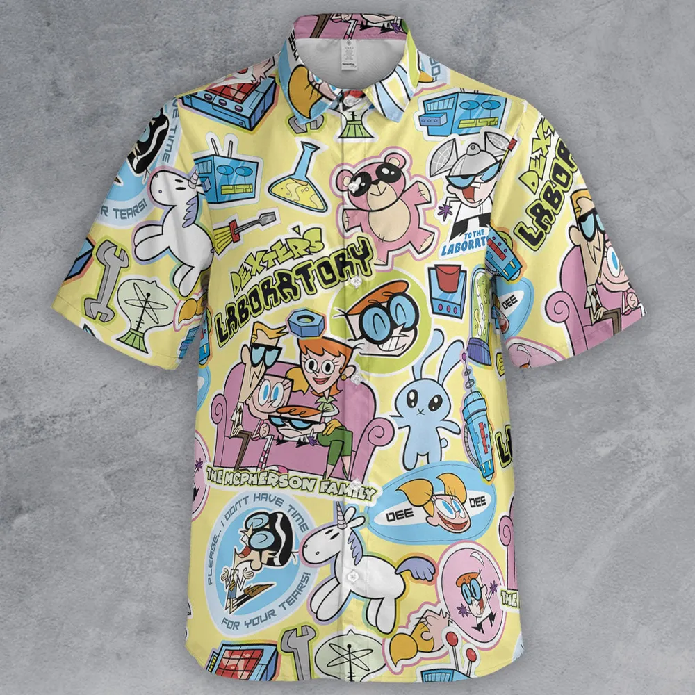 Dee Dee Mandark Dexter's Laboratory Funny Button Down Shirt - 2