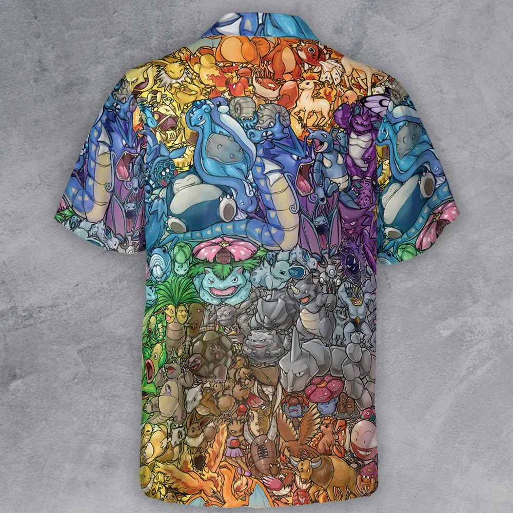 Rainbow Epic Pokemon Button Down Shirt - 3