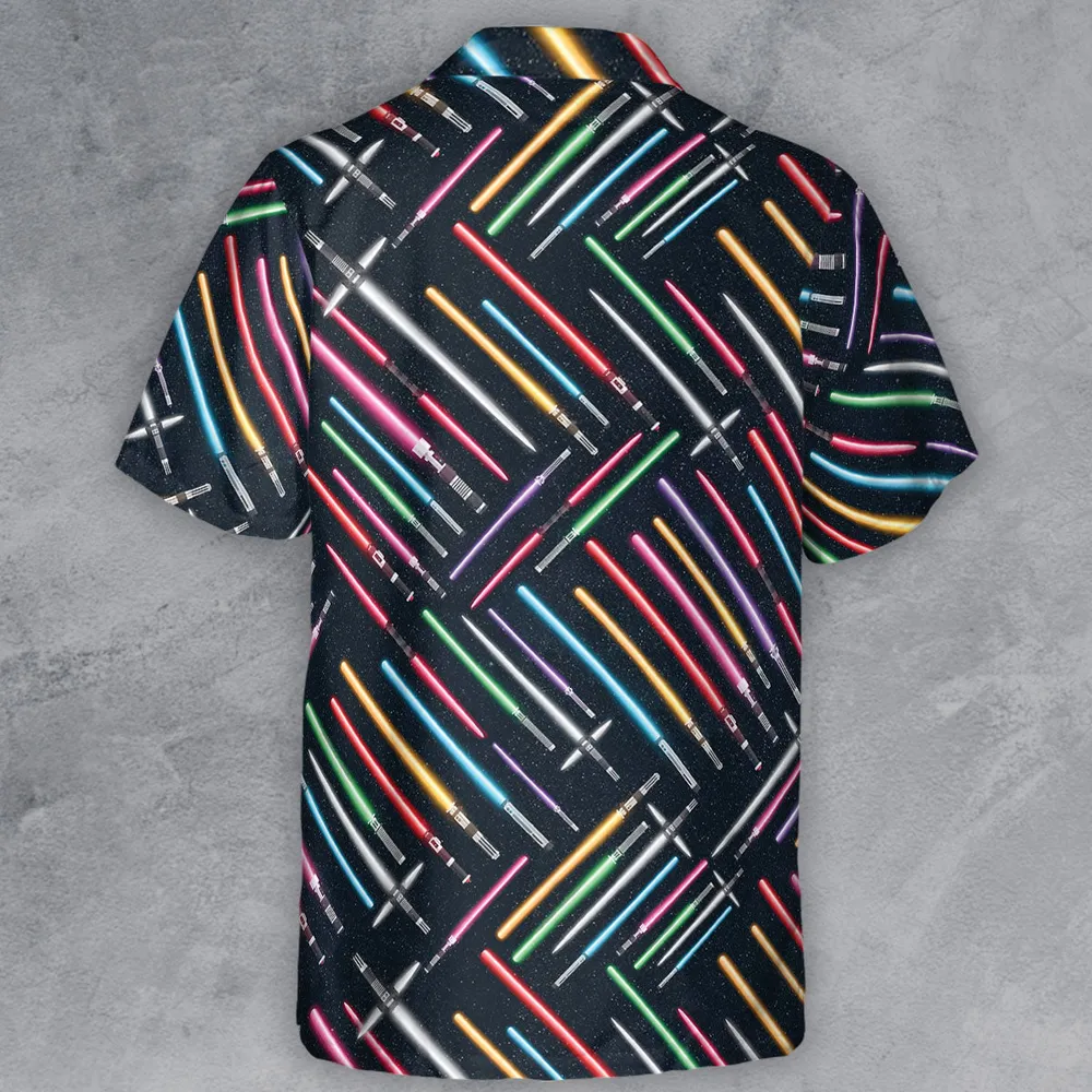 Lightsabers Star Wars Pattern Button Down Shirt - 3