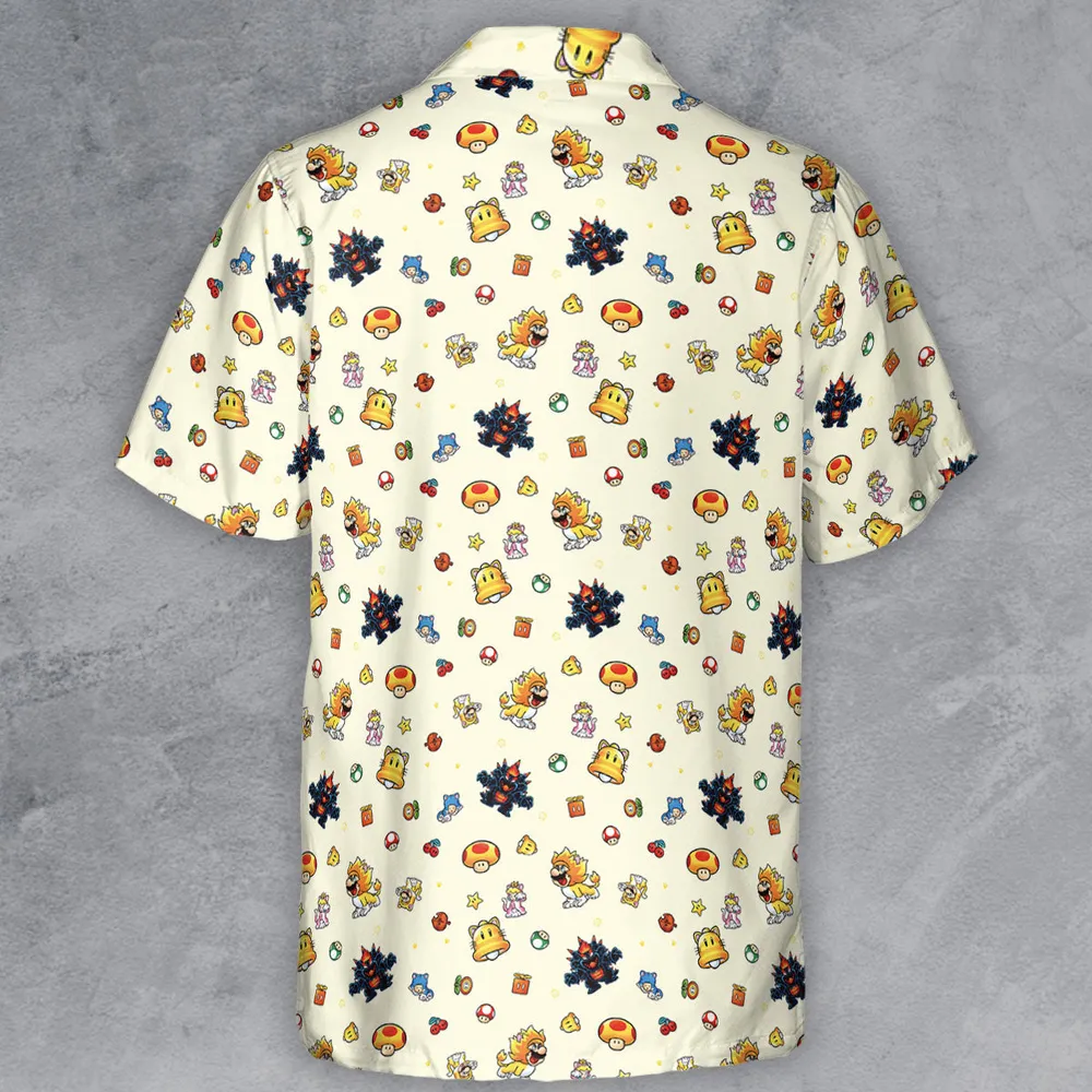 Super Mario Characters Pattern Button Down Shirt - 3