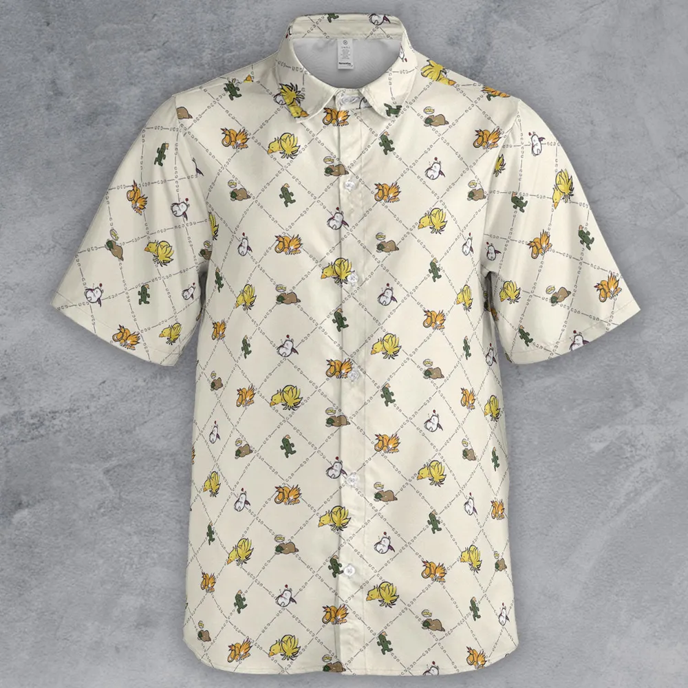 Final Fantasy Sleeping Creatures Pattern Button Down Shirt - 2