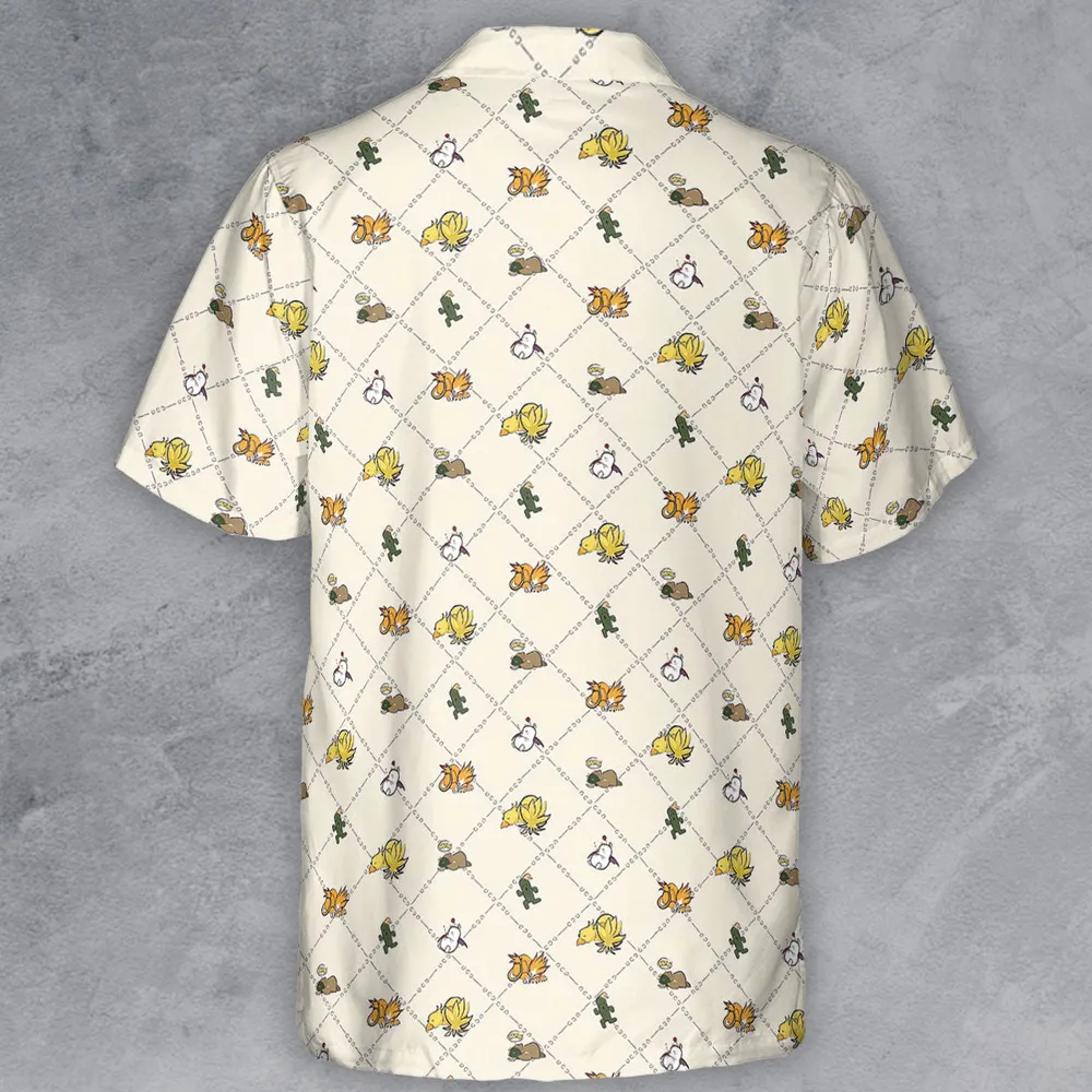 Final Fantasy Sleeping Creatures Pattern Button Down Shirt - 3