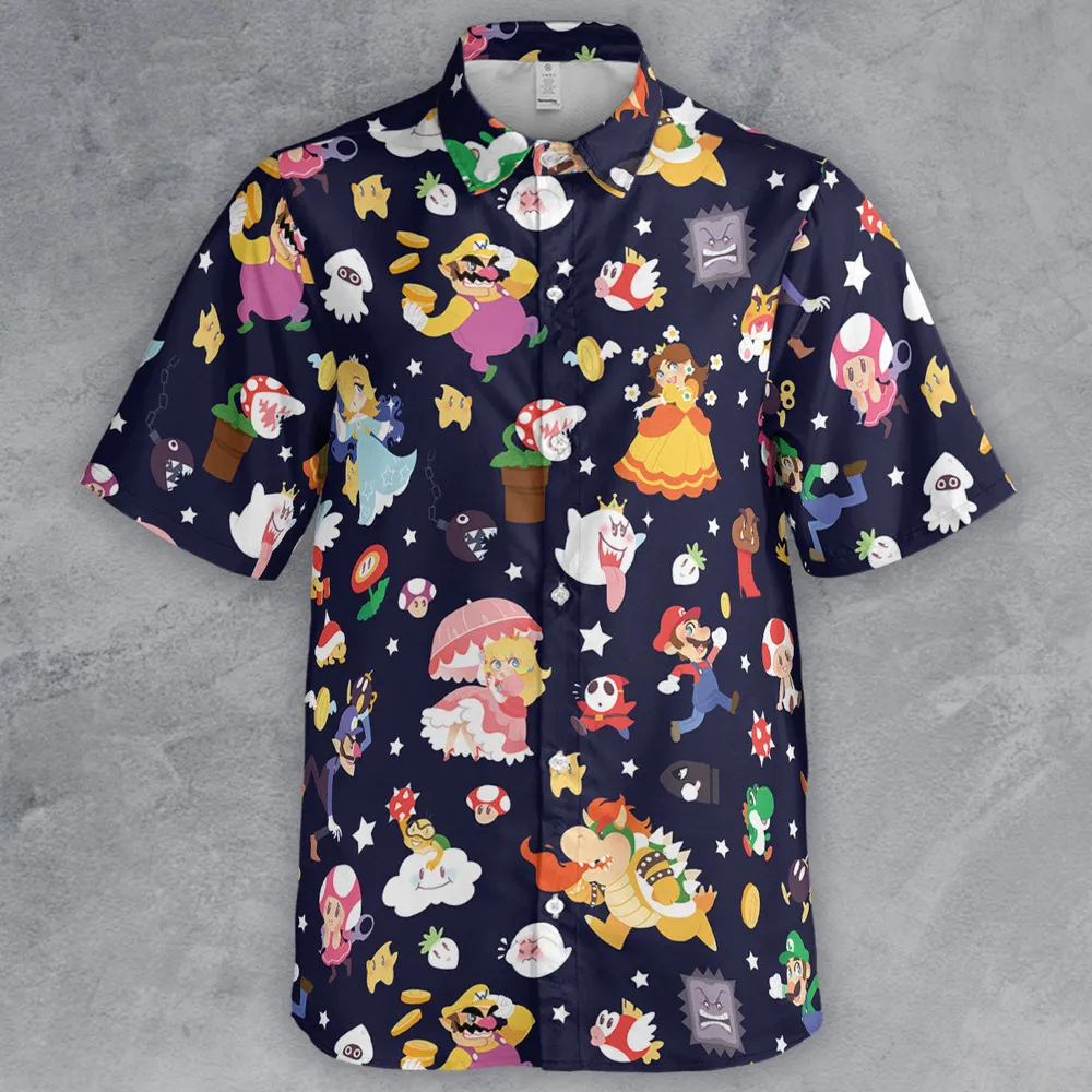 Mushroom Kingdom Super Mario Button Down Shirt - 2