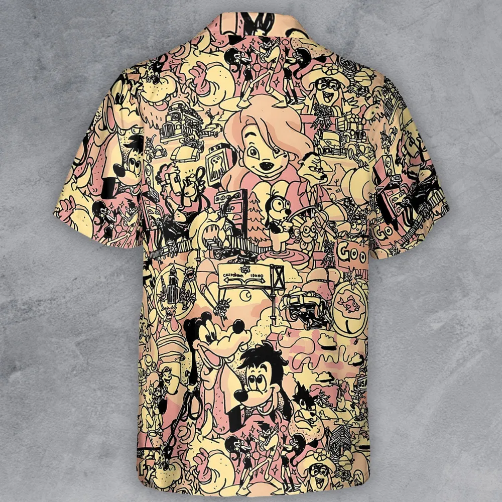 Goofy Movie Collage Button Down Shirt - 3