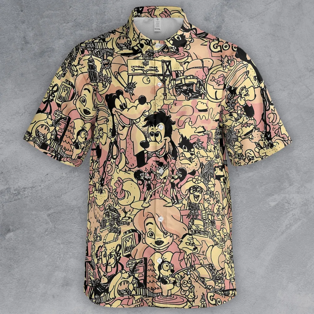 Goofy Movie Collage Button Down Shirt - 2