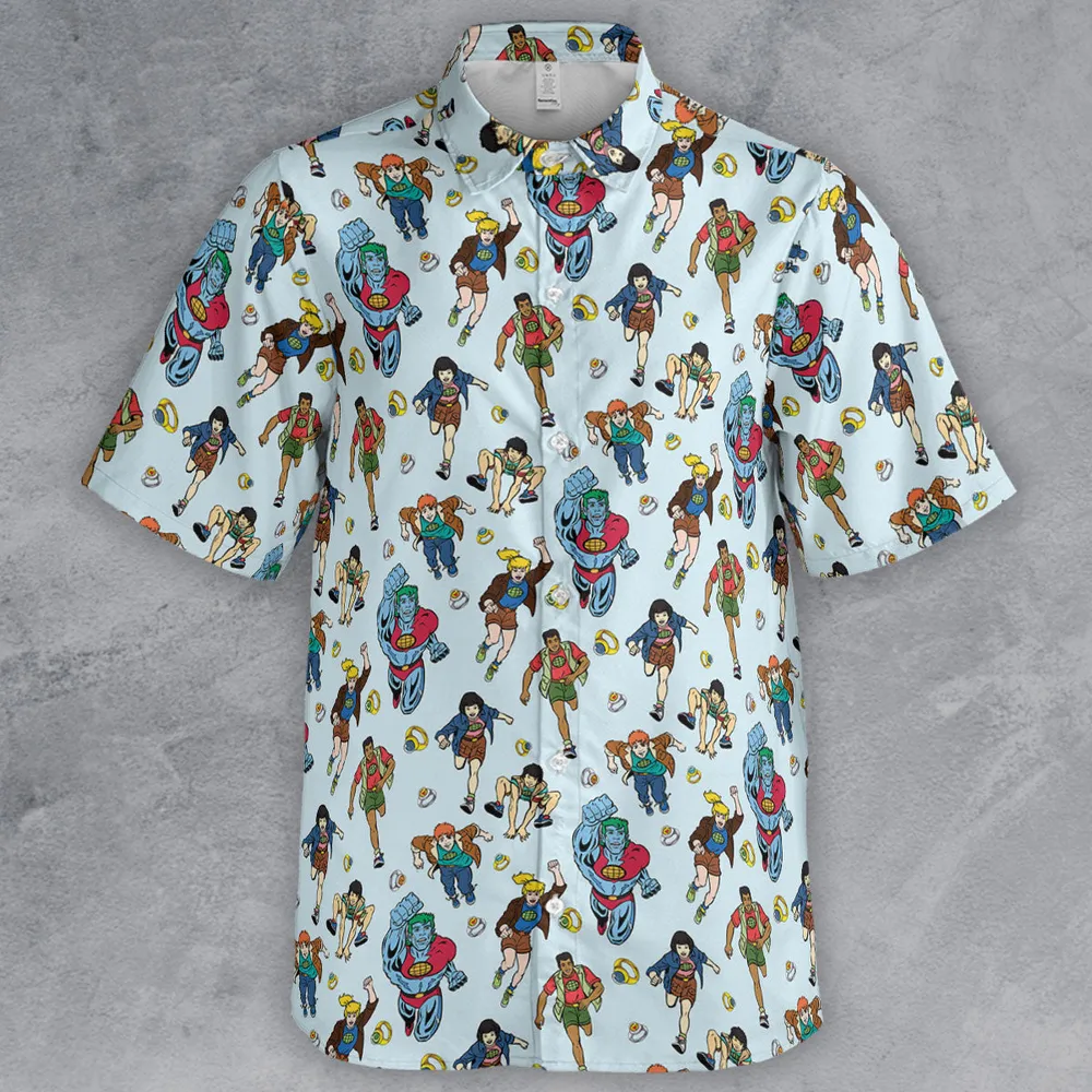 Save The Planet Captain Planet and the Planeteers Button Down Shirt - 2