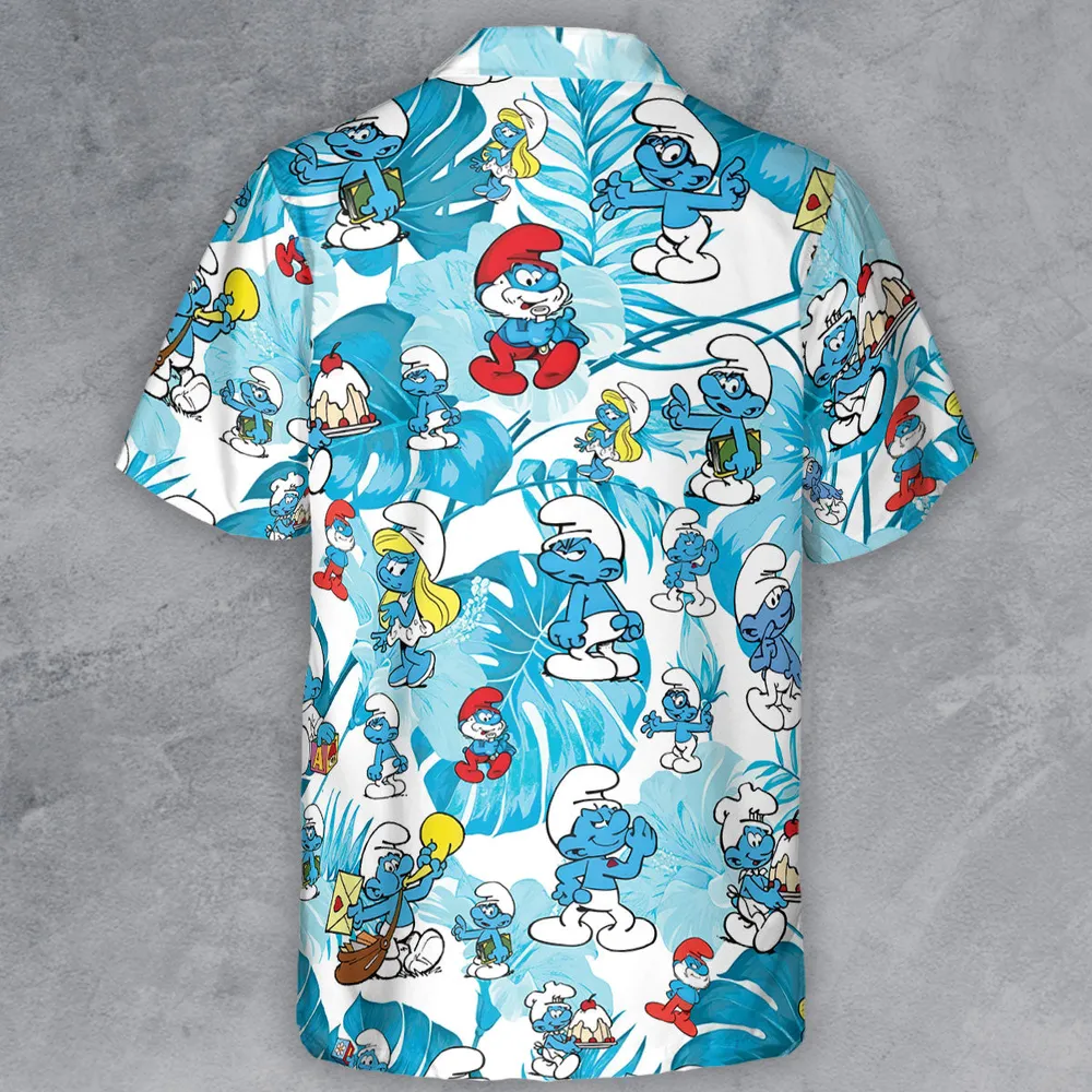 The Smurfs Pattern Button Down Shirt - 3