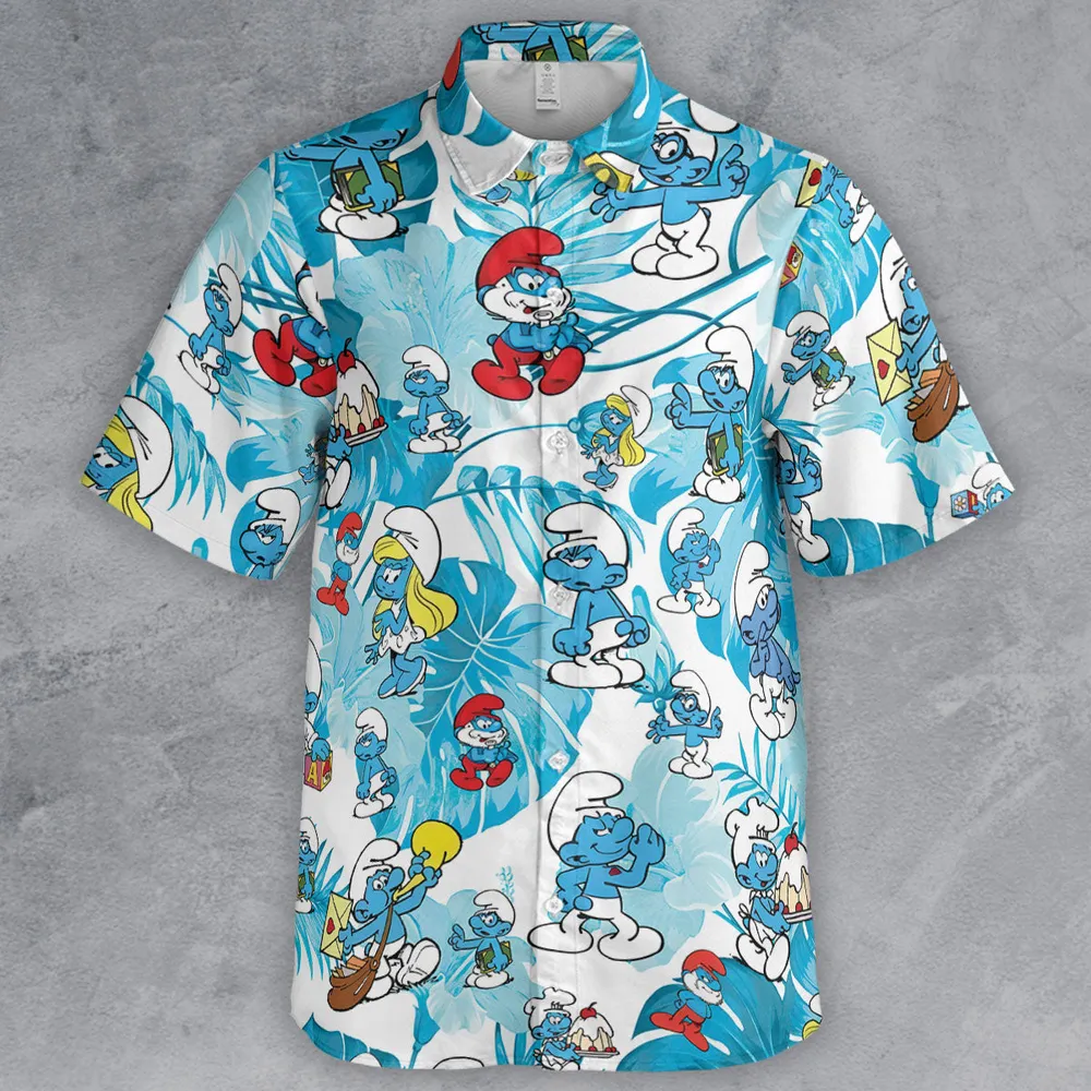 The Smurfs Pattern Button Down Shirt - 2