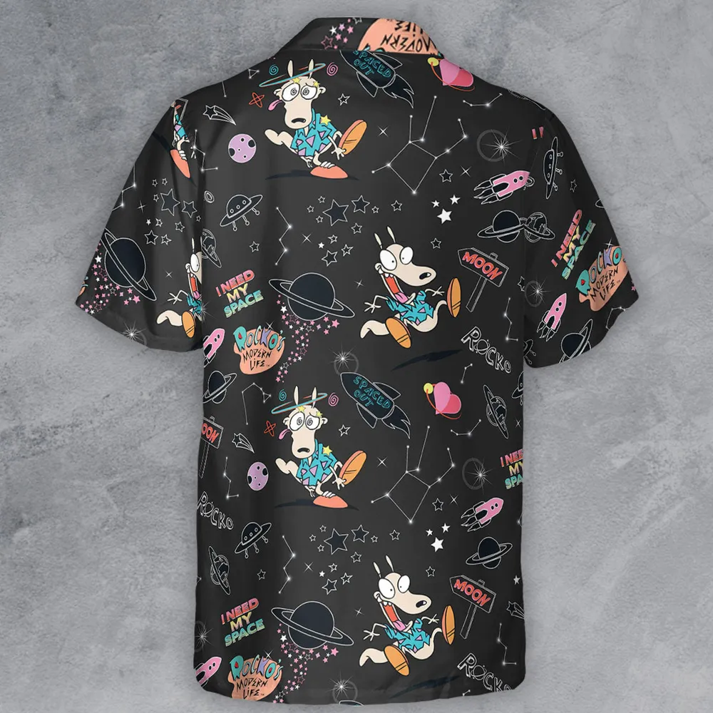 Rocko Space Out Rocko's Modern Life Button Down Shirt - 3