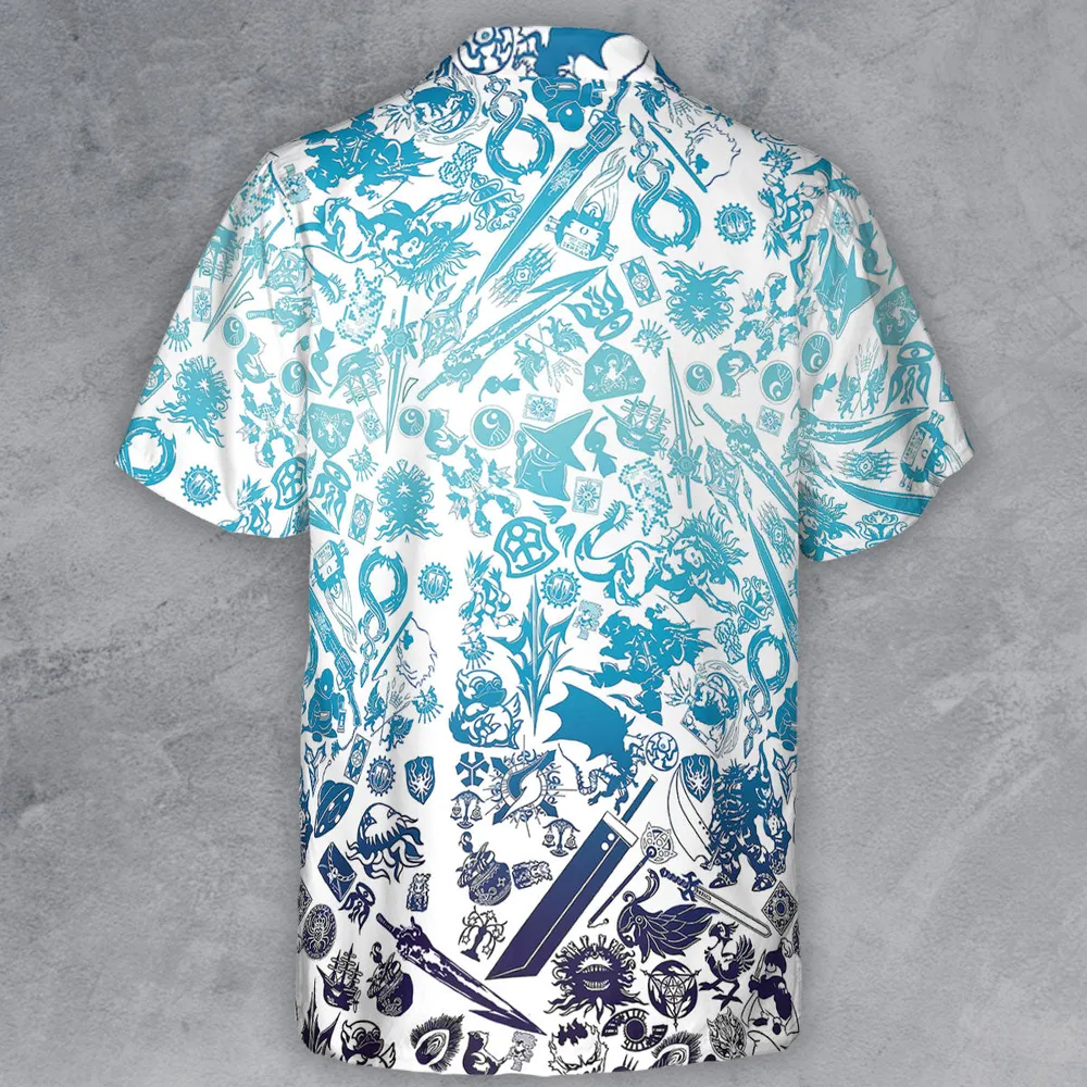 Blue Moggle Final Fantasy Button Down Shirt - 3