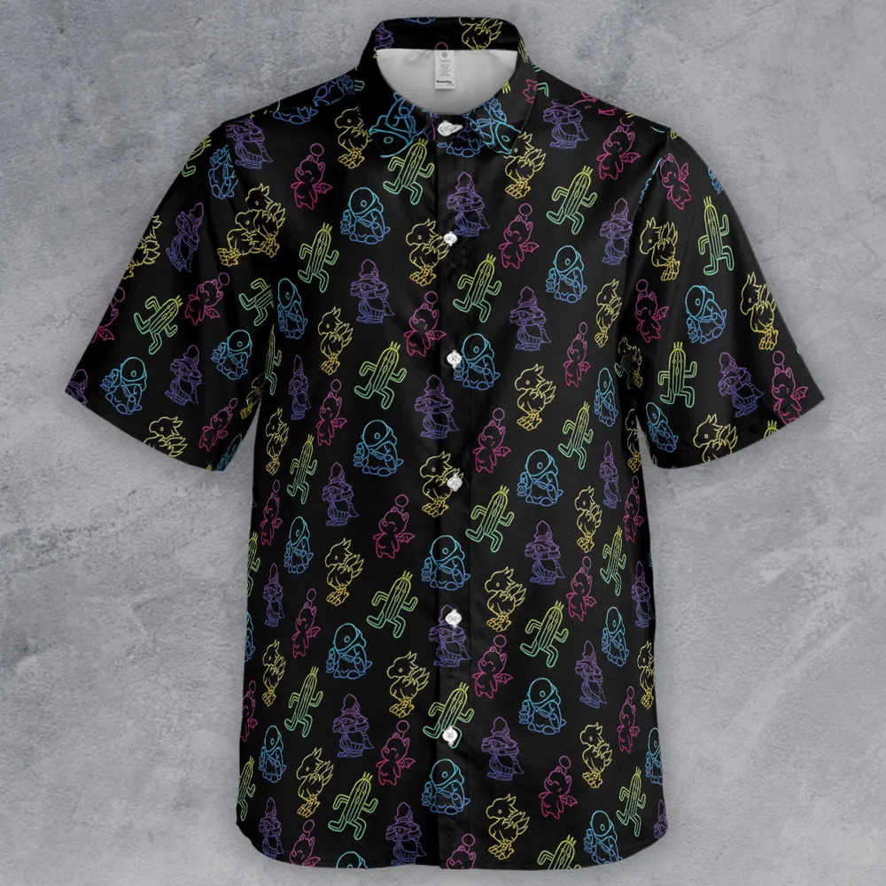 From Chocobos To Cactuars Final Fantasy Button Down Shirt - 2