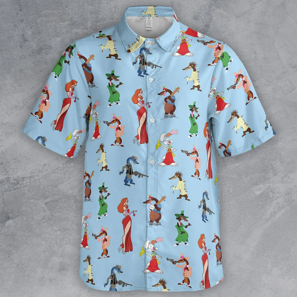 Roger Rabbit Jessica Rabbit The Weasels Who Framed Roger Rabbit Button Down Shirt - 2