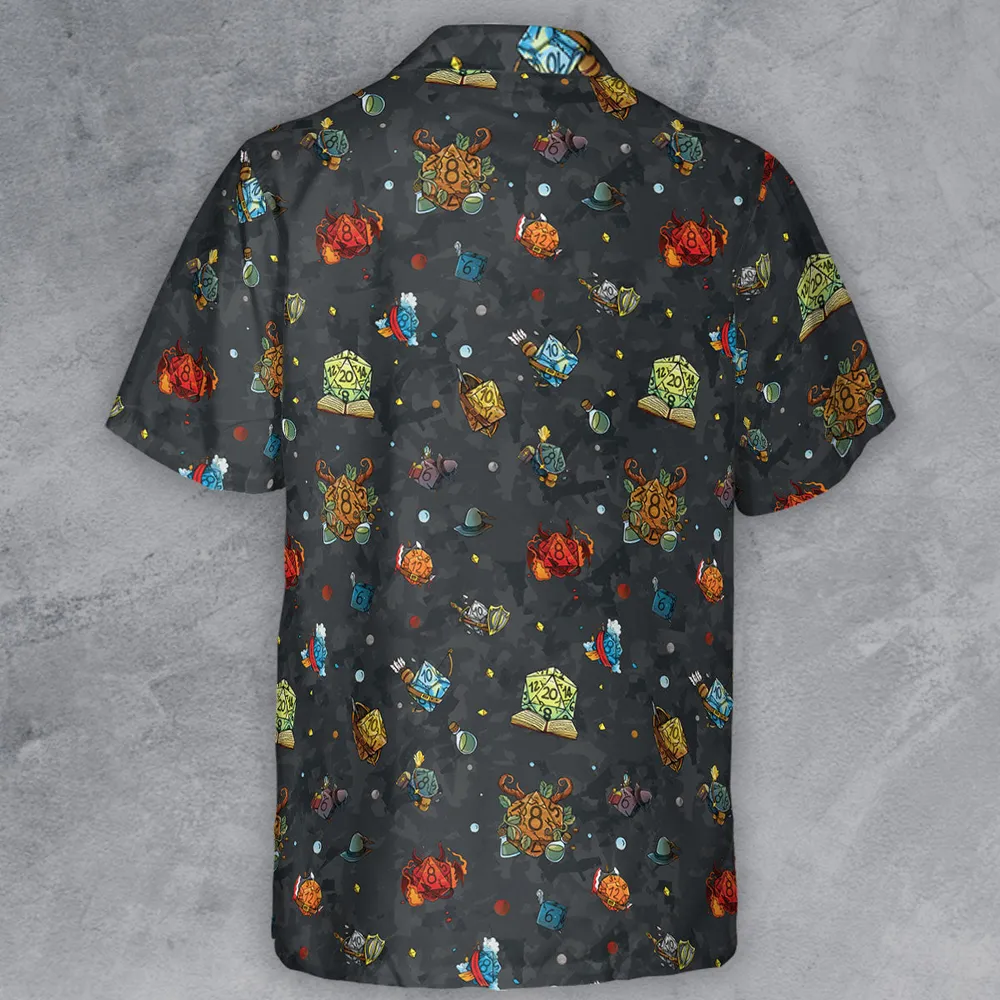 Class Dices DND Pattern Button Down Shirt - 3