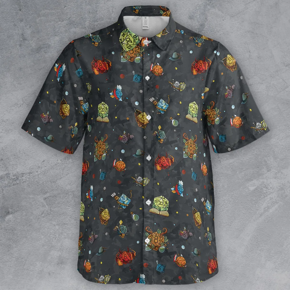 Class Dices DND Pattern Button Down Shirt - 2