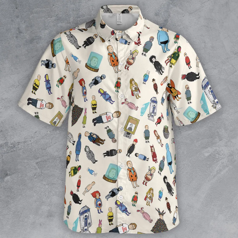 Bobby Hill King Of The Hill Pattern Button Down Shirt - 2