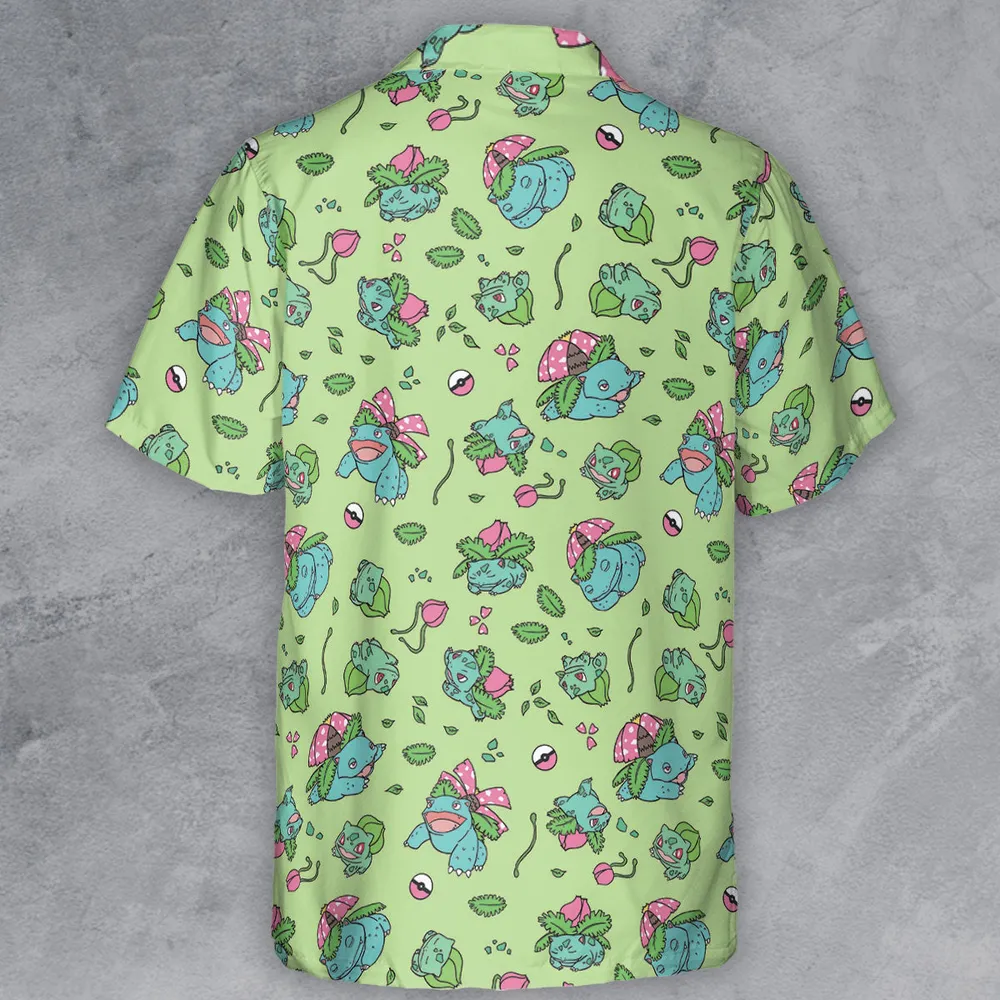 Venusaur Ivysaur and Bulbasaur Pokemon Button Down Shirt - 3