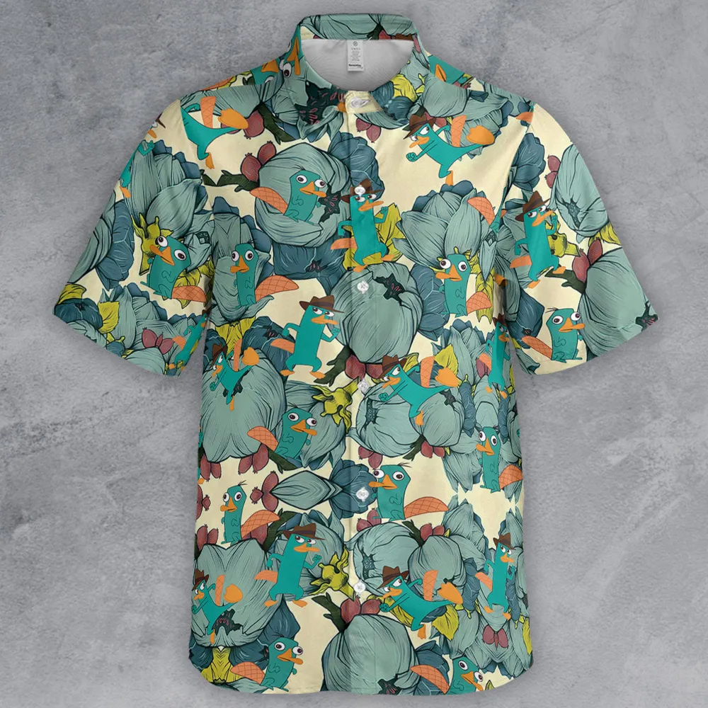 Perry The Platypus Phineas and Ferb Button Down Shirt - 2