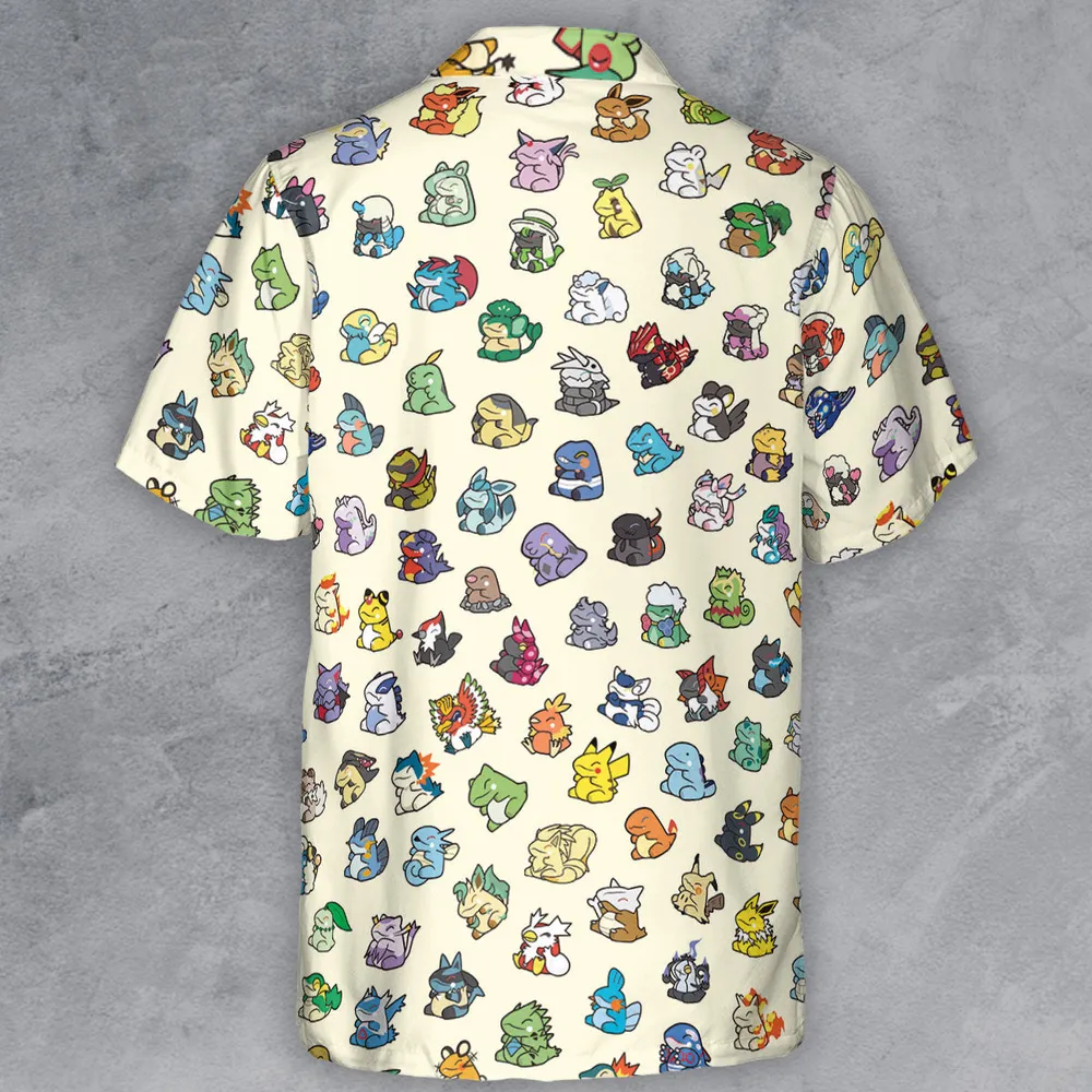 Pokemon In Substitute Style Button Down Shirt - 3