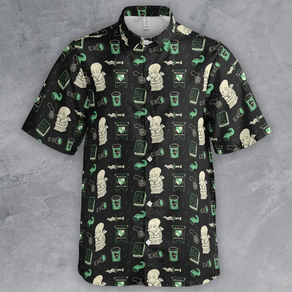 Cthulhu H.P Lovecraft Miskatonic University Button Down Shirt - 2