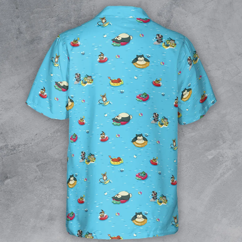 Pokemon Sunny Days Sea Swim Button Down Shirt - 3