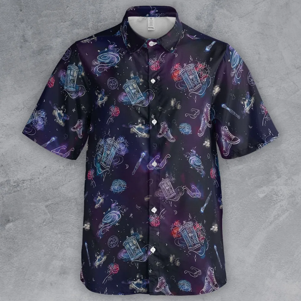 Tardis Doctor Who Seamless Button Down Shirt - 2