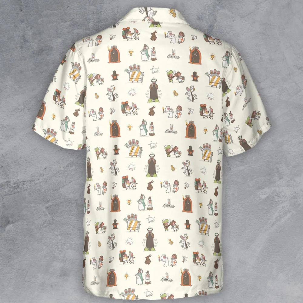 The Holy Grail Pattern Monty Python Button Down Button Down Shirt - 3