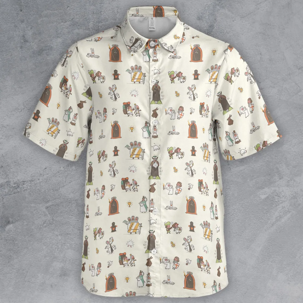 The Holy Grail Pattern Monty Python Button Down Button Down Shirt - 2