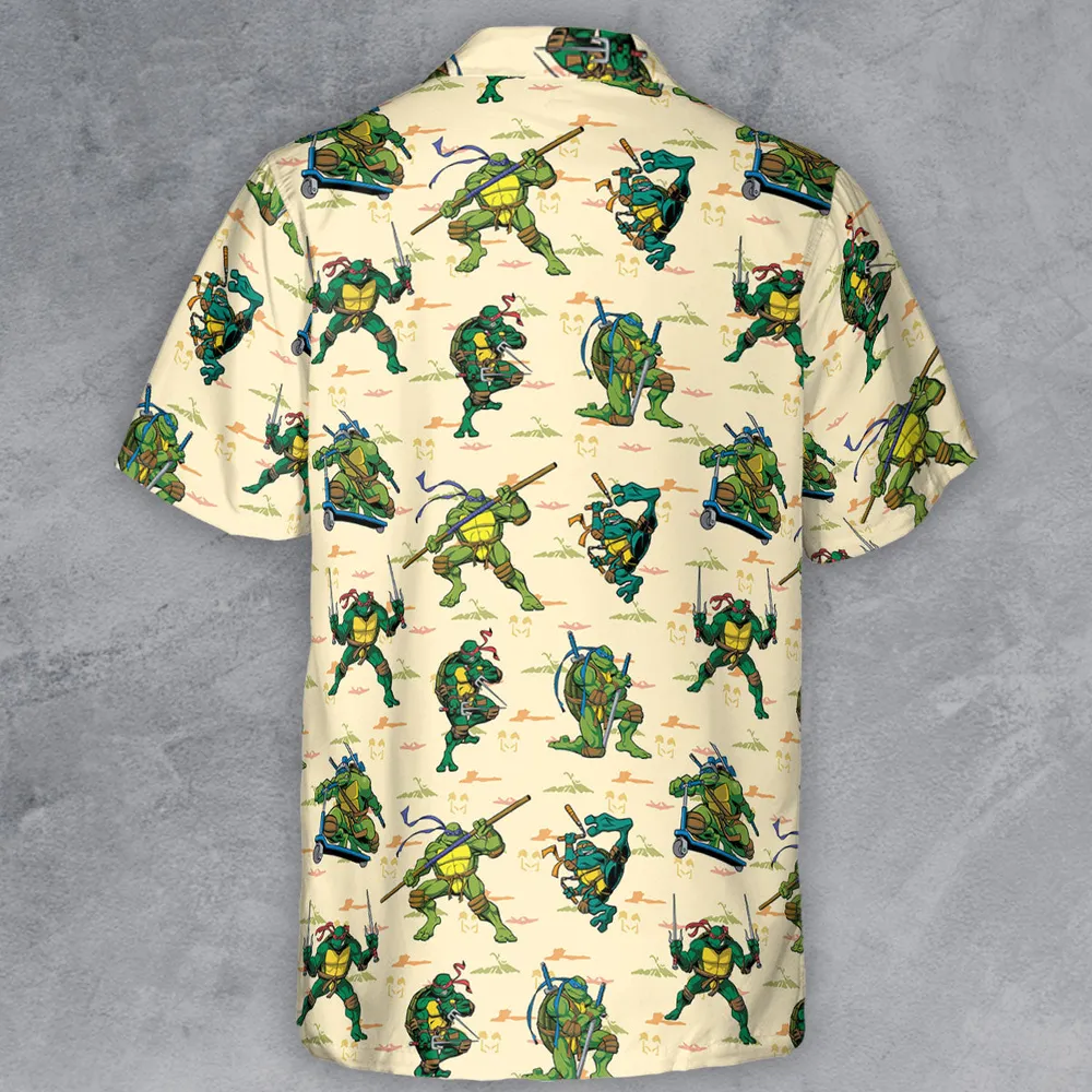TMNT Characters Weapon Pattern Button Down Shirt - 3