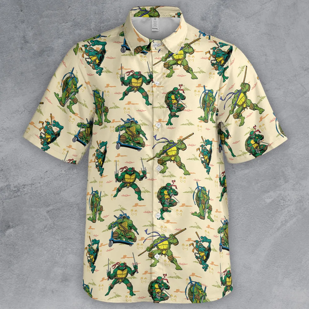 TMNT Characters Weapon Pattern Button Down Shirt - 2