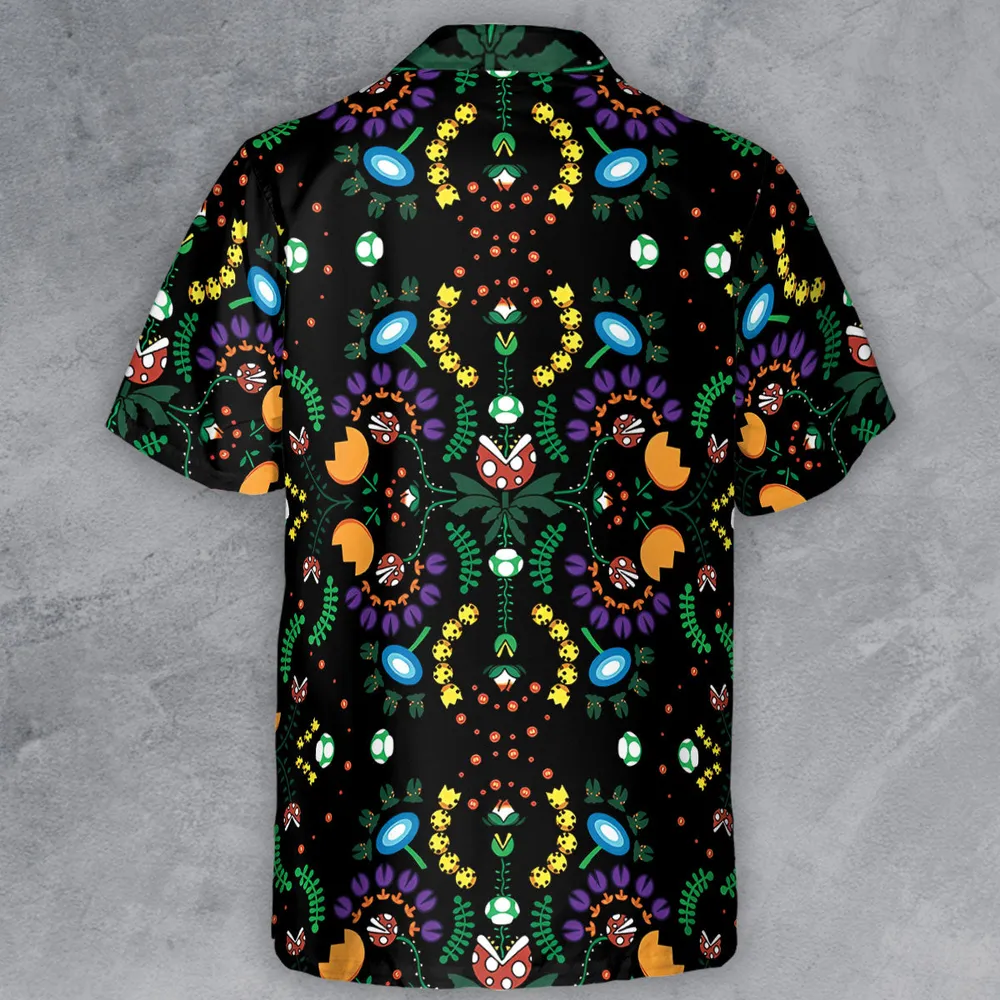 Mario Bros Piranha Plant Button Down Shirt - 3
