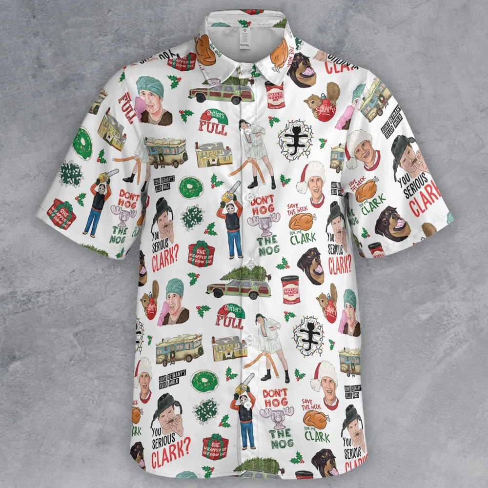 National Lampoon's Christmas Vacation Pattern Button Down Shirt - 2