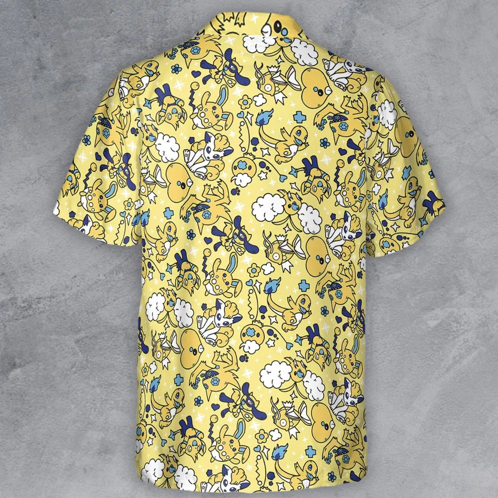 Shiny Magikarp Pokemon Pattern Button Down Shirt - 3