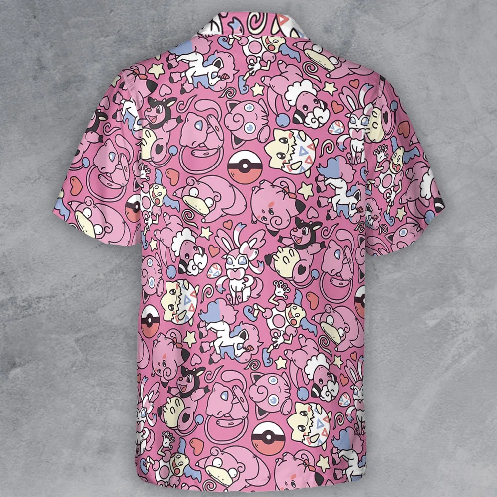 Fairy Pokemon Pattern Button Down Shirt - 3