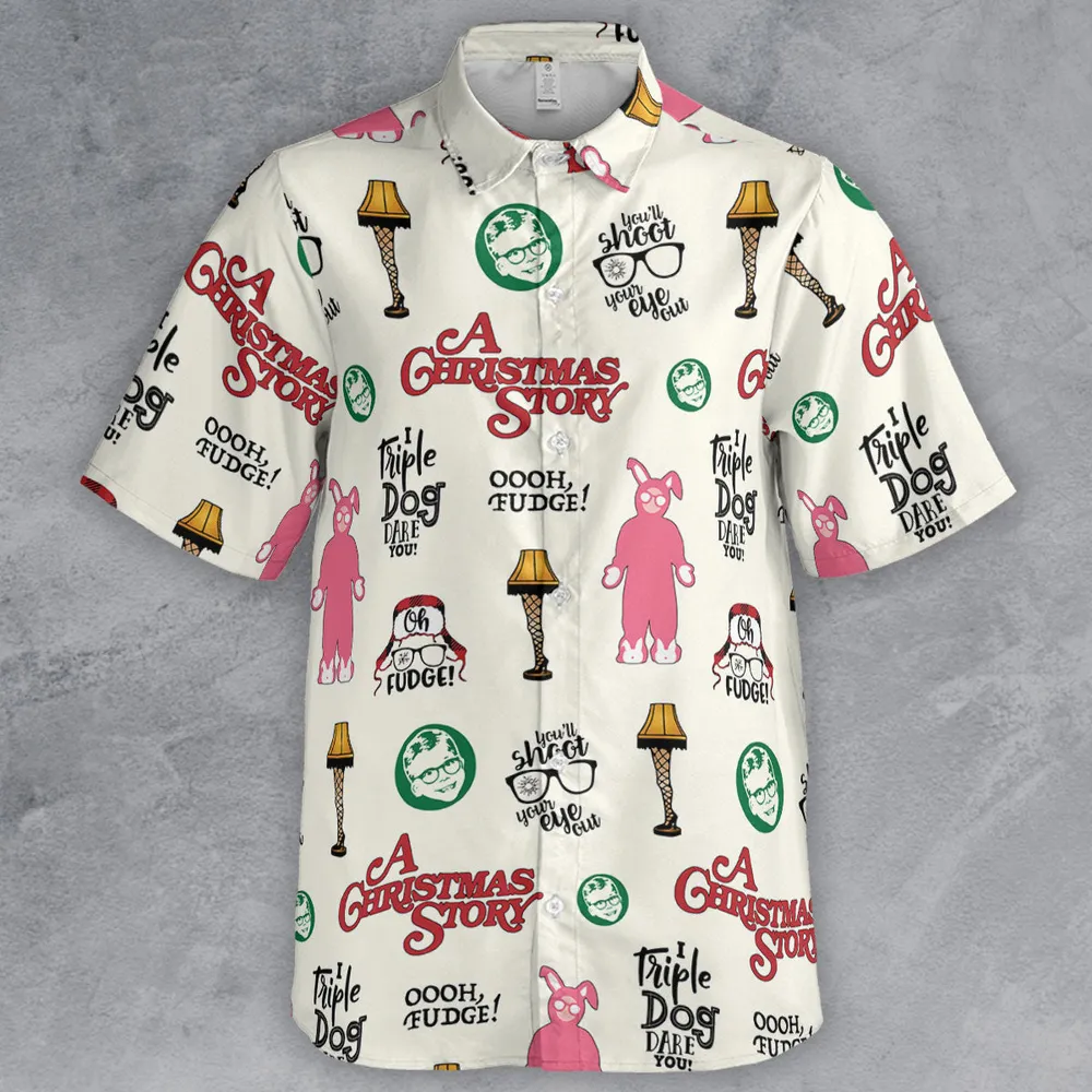 A Christmas Story Pattern Button Down Shirt - 2