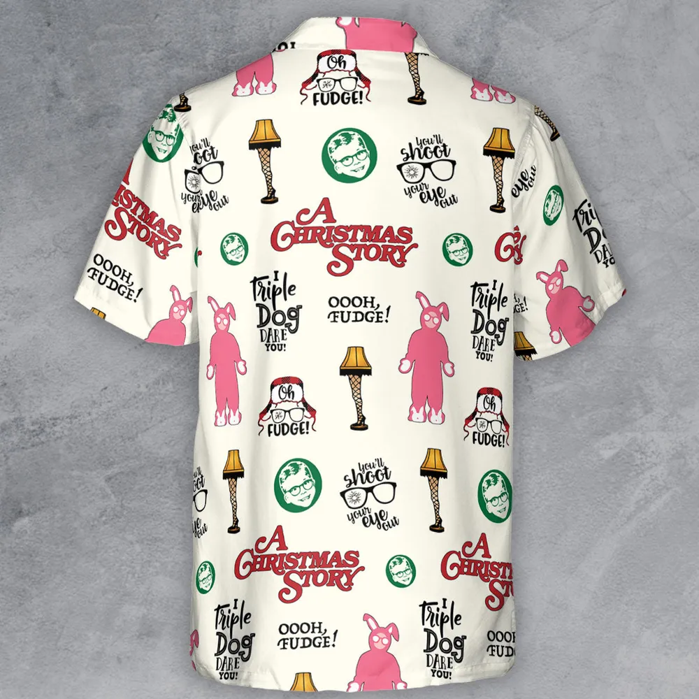 A Christmas Story Pattern Button Down Shirt - 3