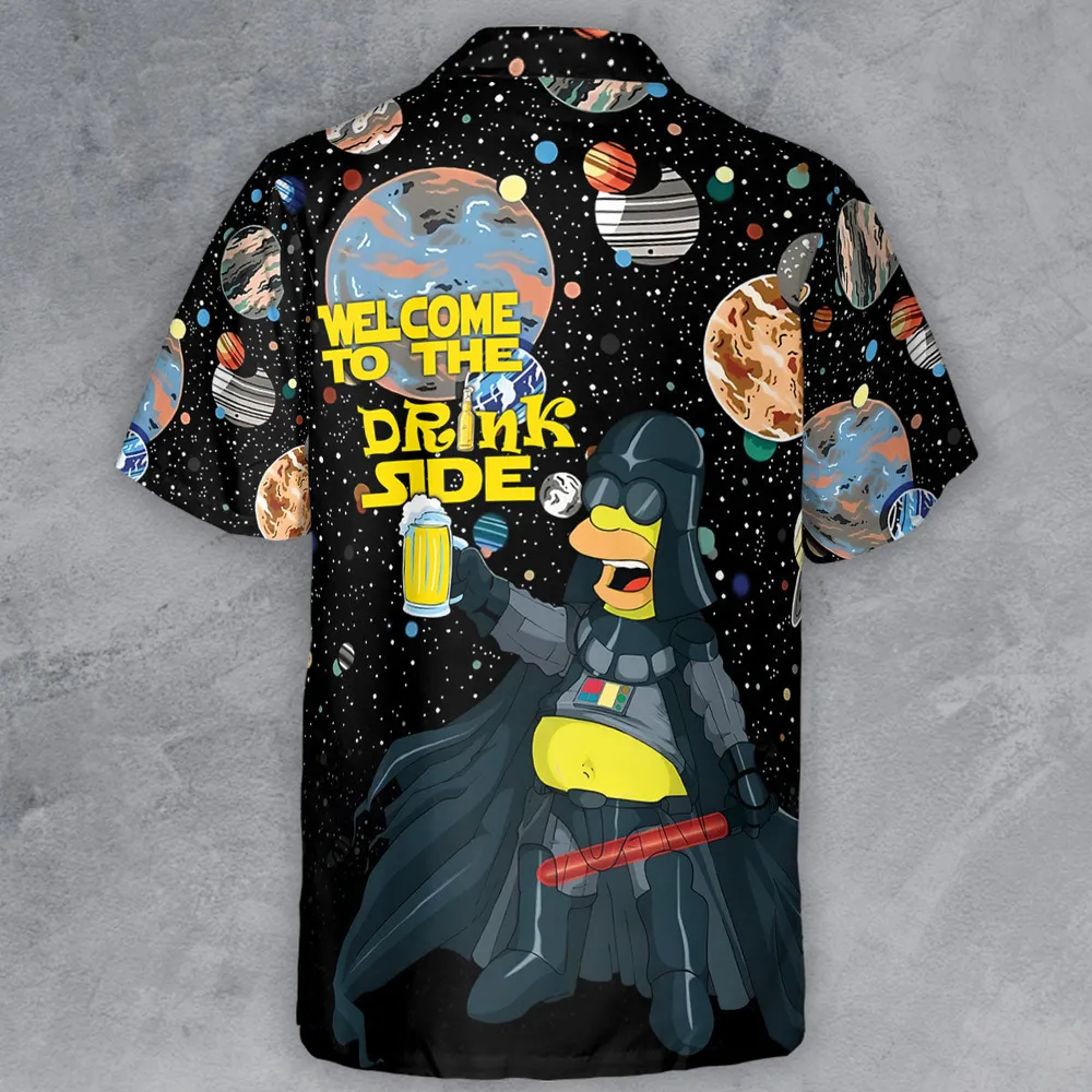 Simpson Darth Vader Welcome To The Drink Side Button Down Shirt - 3